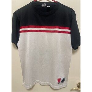 Vintage 80’s Franklin Sports T Shirt Mens Medium Red Black Baseball Poly Cotton